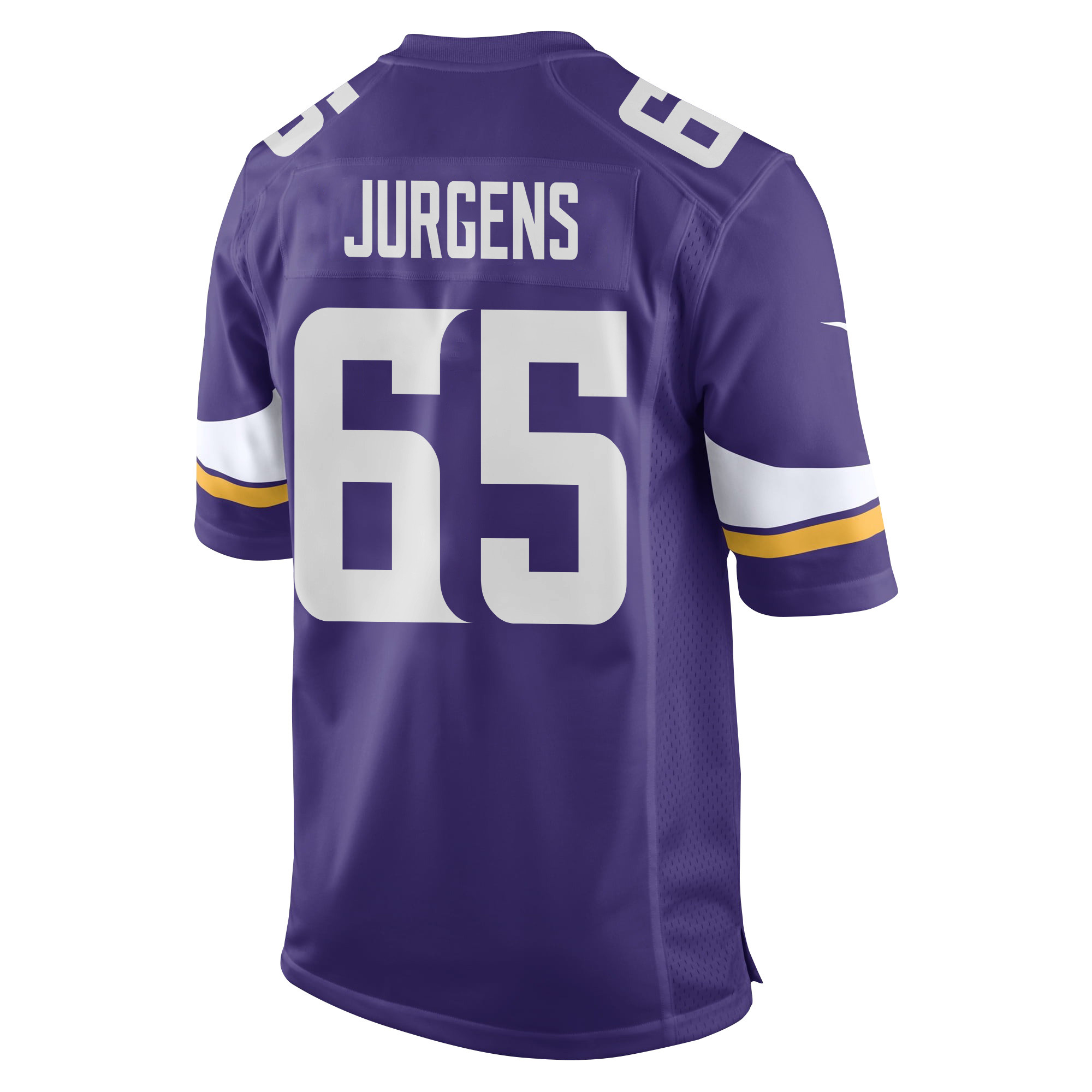 Michael Jurgens 65 Minnesota Vikings Super Bowl LIX New Orleans Patch Game Purple NFL Jersey Men's