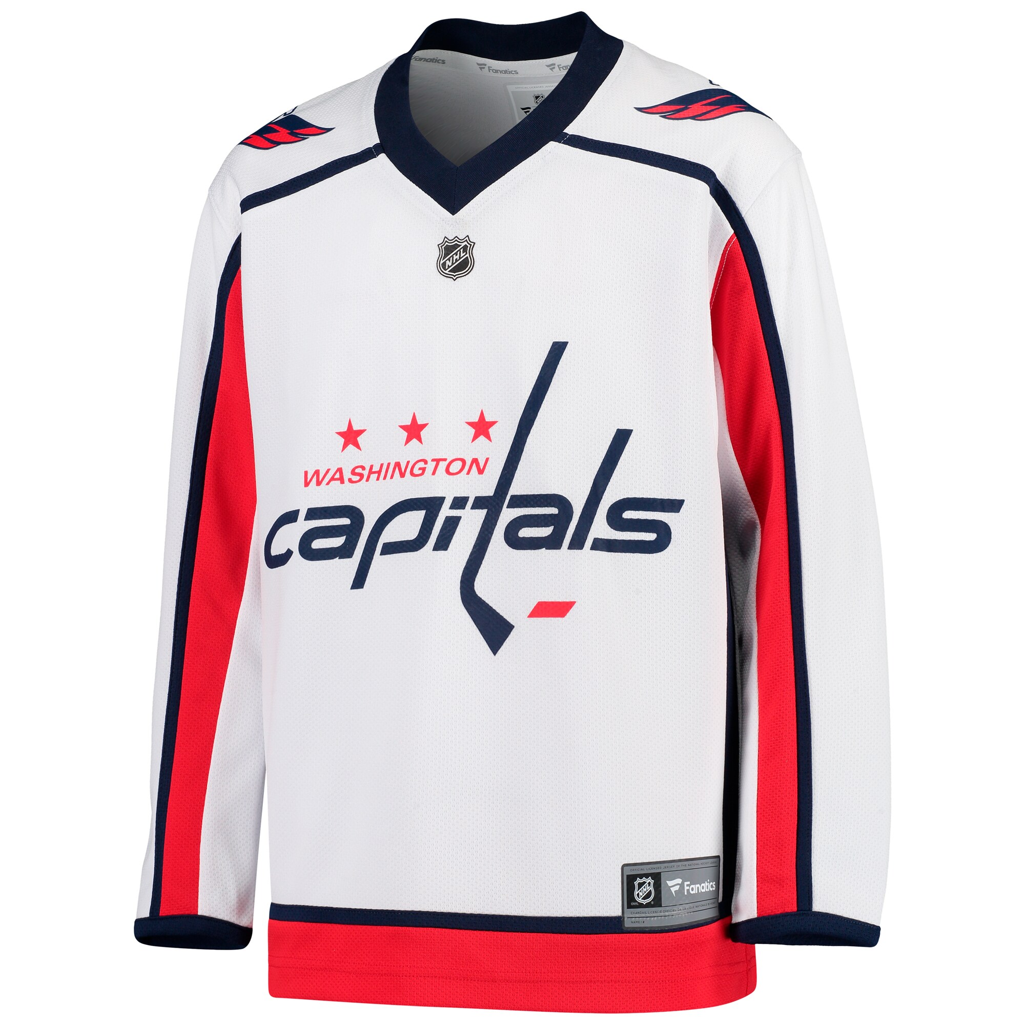 Washington Capitals White Away Blank NHL Jersey Youth
