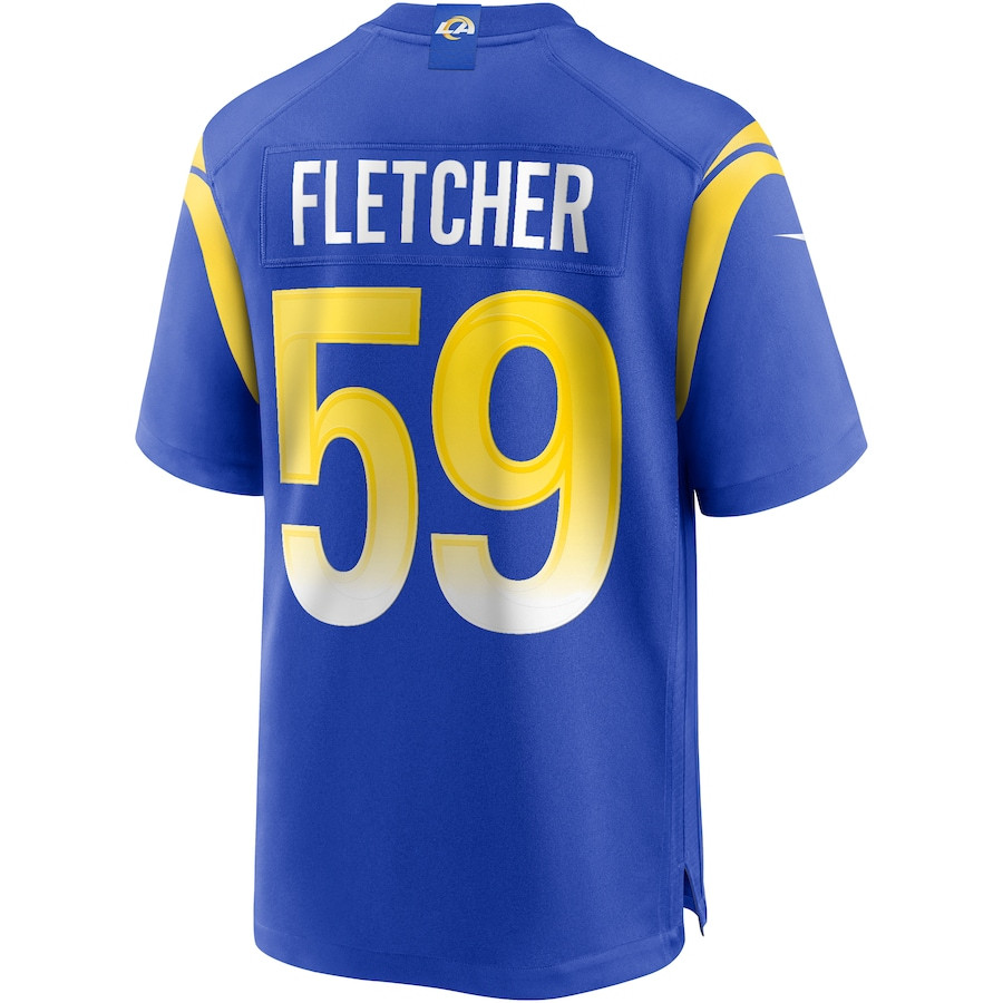 London Fletcher 59 Los Angeles Rams Game Retired Royal NFL Jersey Men's