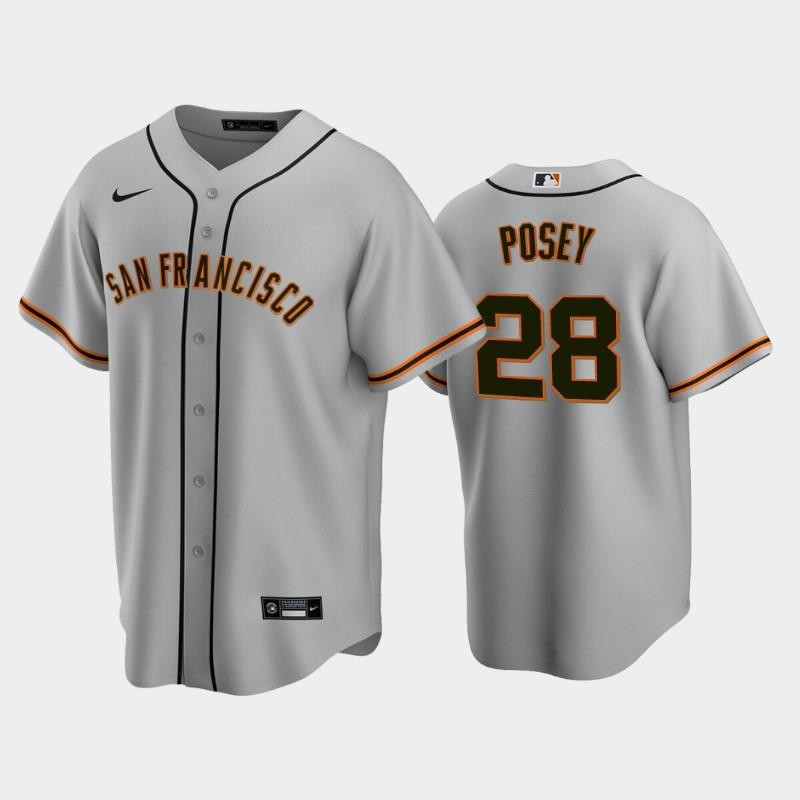 San Francisco Giants 28 Buster Posey Gray Road MLB Jersey Men's