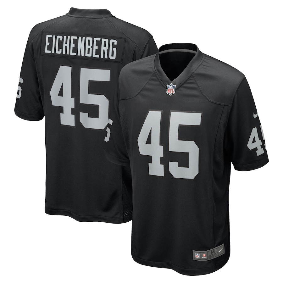 Tommy Eichenberg 45 Las Vegas Raiders Team Game Black NFL Jersey Men's