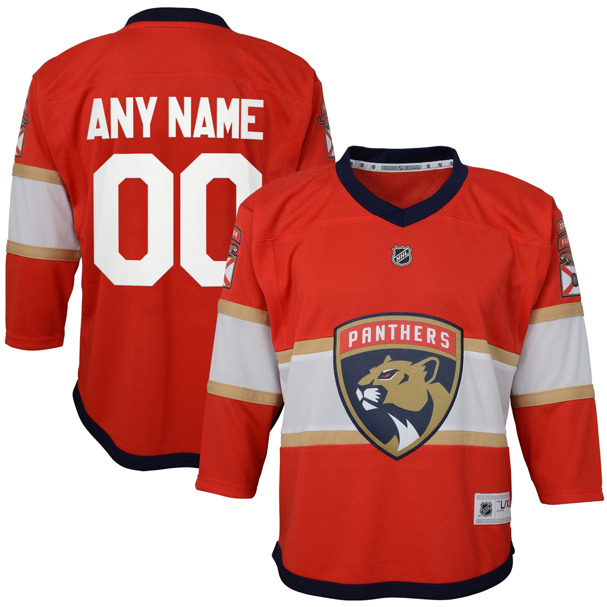 Florida Panthers Red Home Custom NHL Jersey Youth