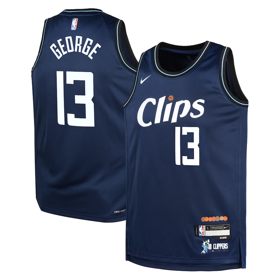 Paul George 13 Los Angeles Clippers 2023/24 City Edition Swingma Navy NBA Jersey Youth