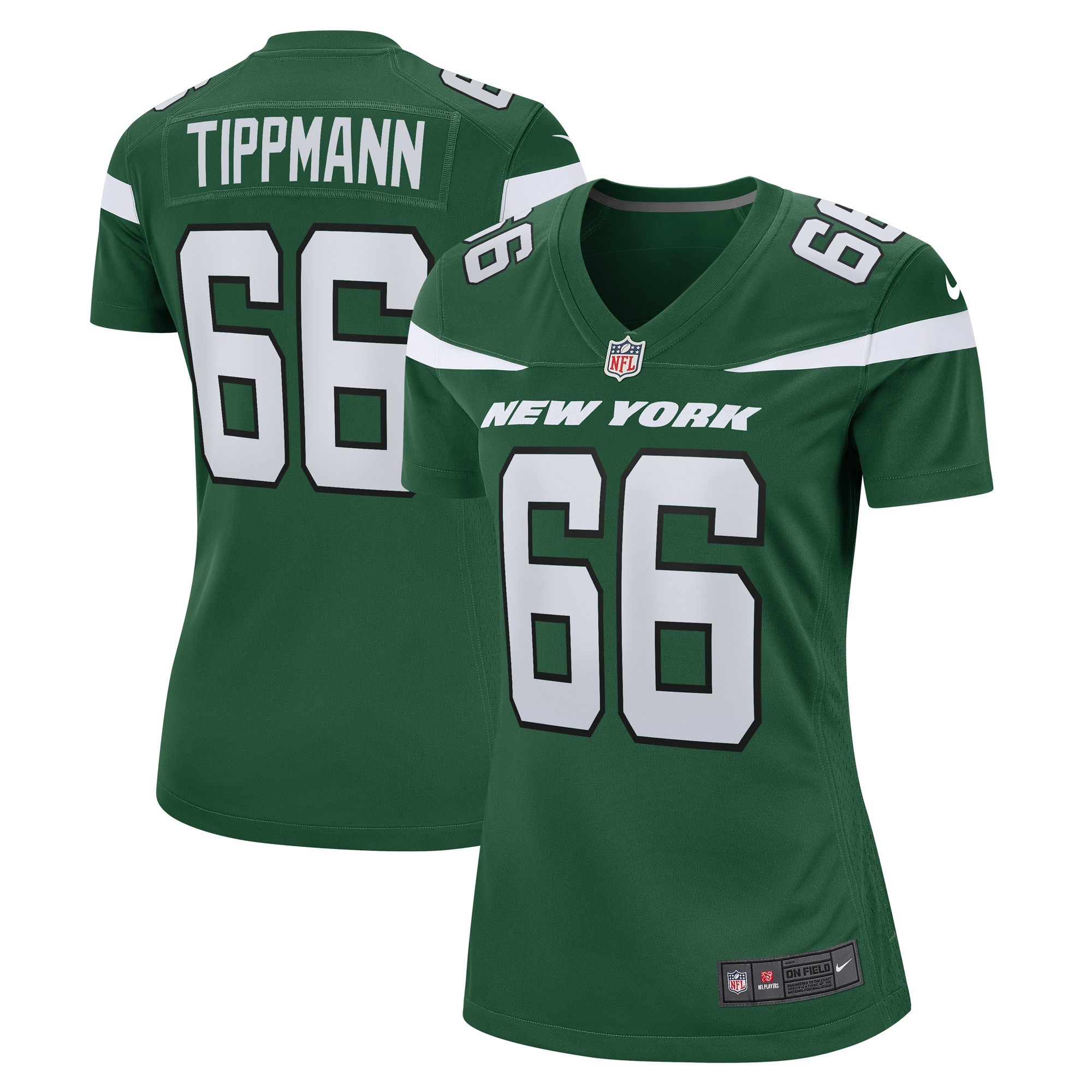 New York Jets Joe Tippmann Gotham Green Game NFL Jersey Women's