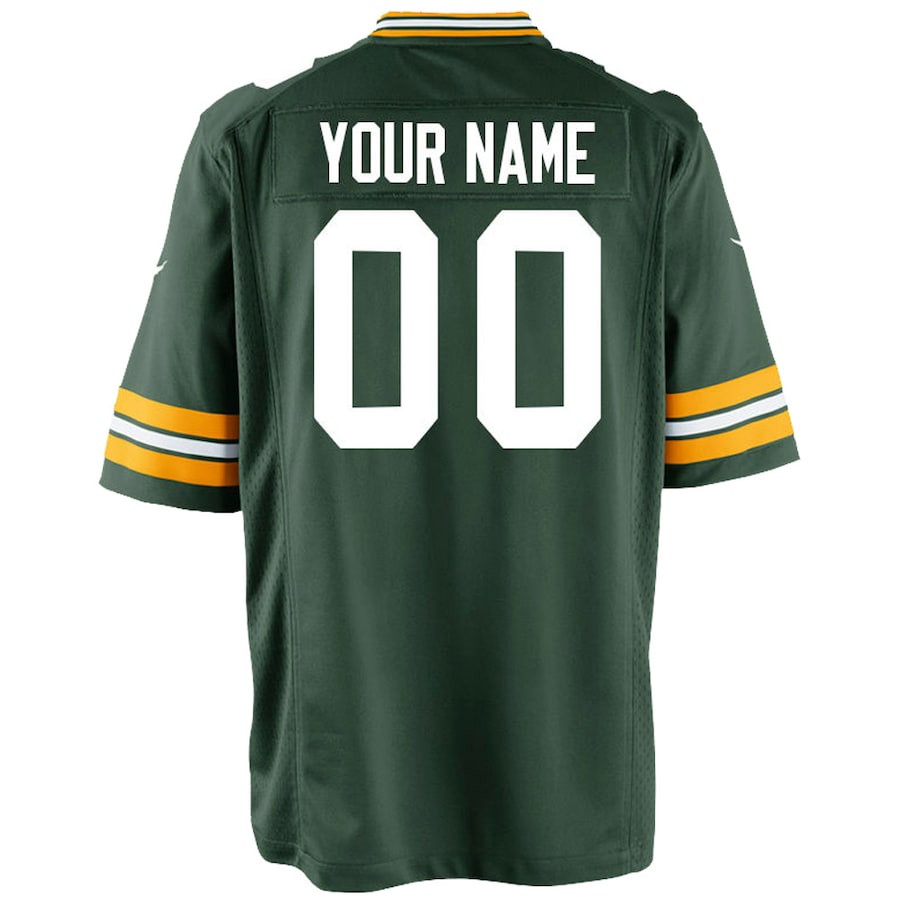 Green Bay Packers Custom Game Green NFL Jersey Youth