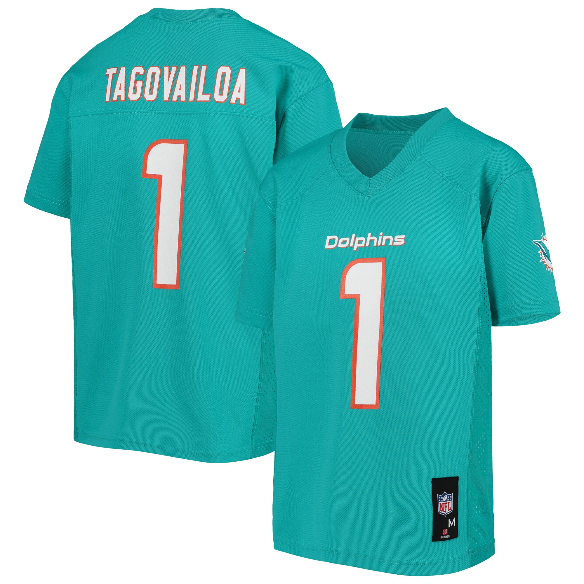 Miami Dolphins Tua Tagovailoa Aqua Player NFL Jersey Youth