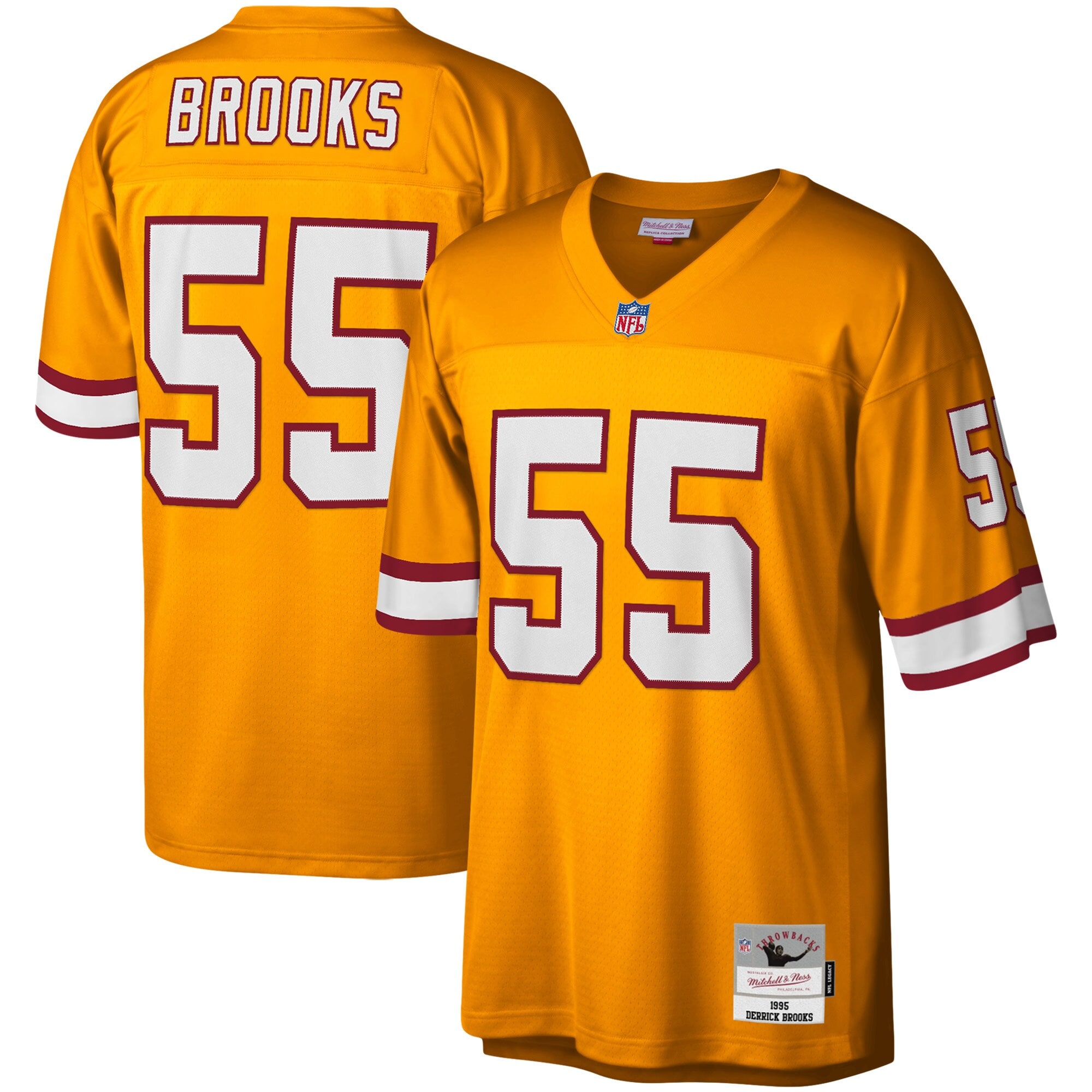 Tampa Bay Buccaneers Derrick Brooks Mitchell Ness Orange 1995 Retired Player Legacy NFL Jersey Youth