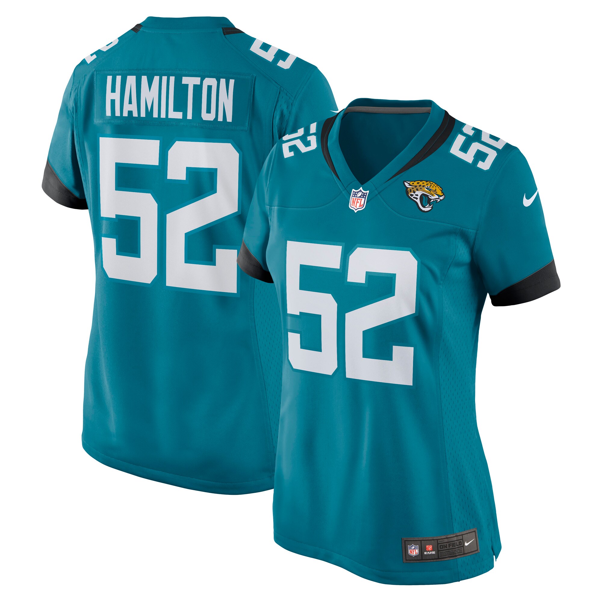 Jacksonville Jaguars DaVon Hamilton Teal Game NFL Jersey Women's