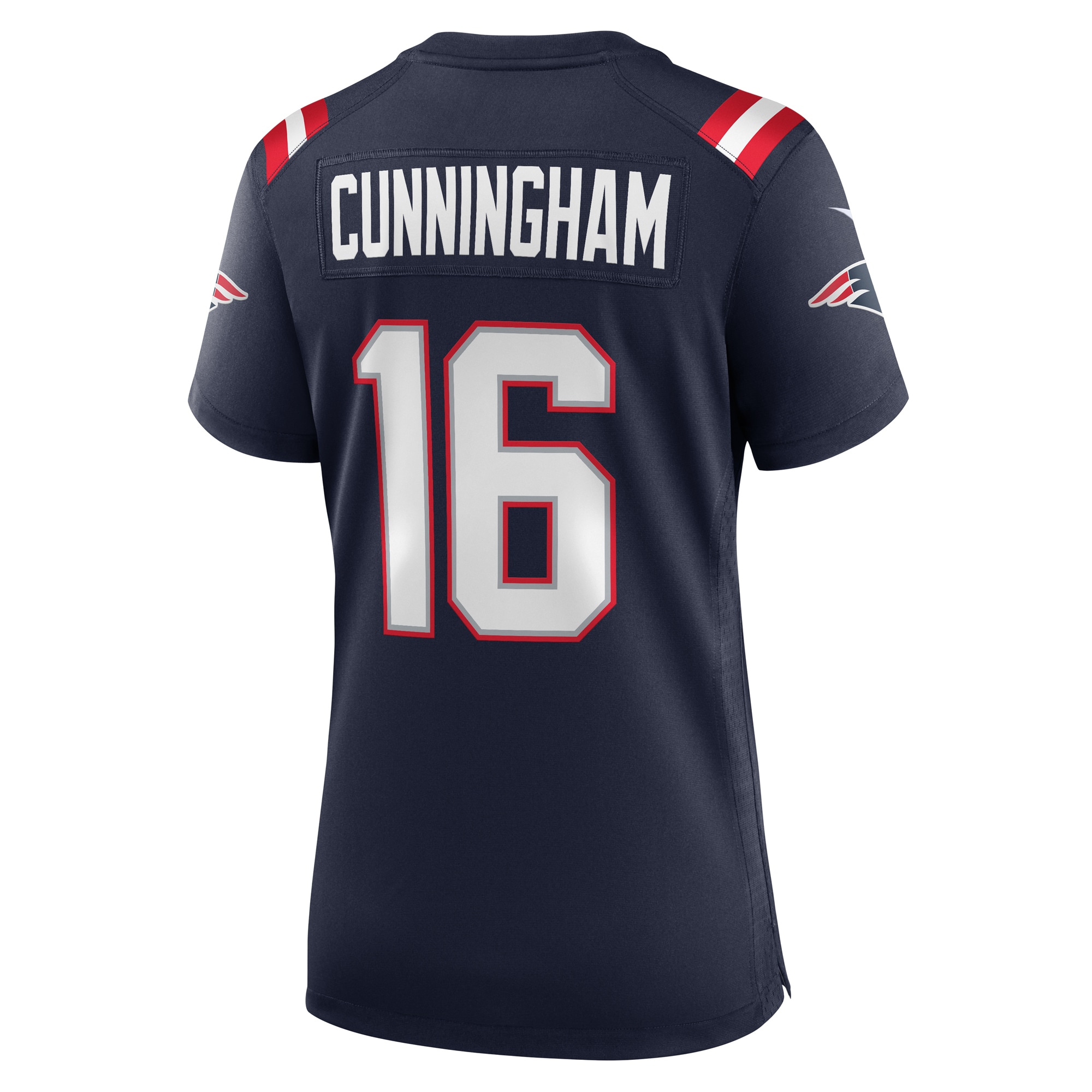New England Patriots Malik Cunningham Navy Team Game NFL Jersey Women's