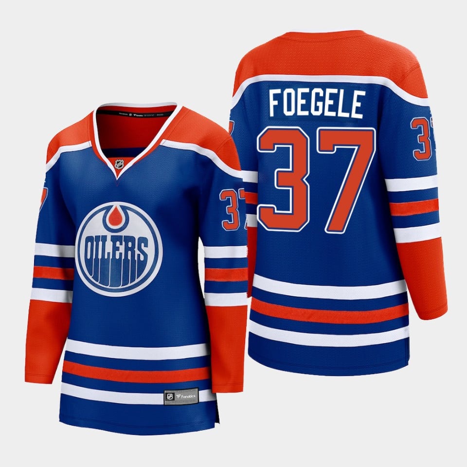 Warren Foegele 37 Edmonton Oilers Home Women NHL Jersey Women's