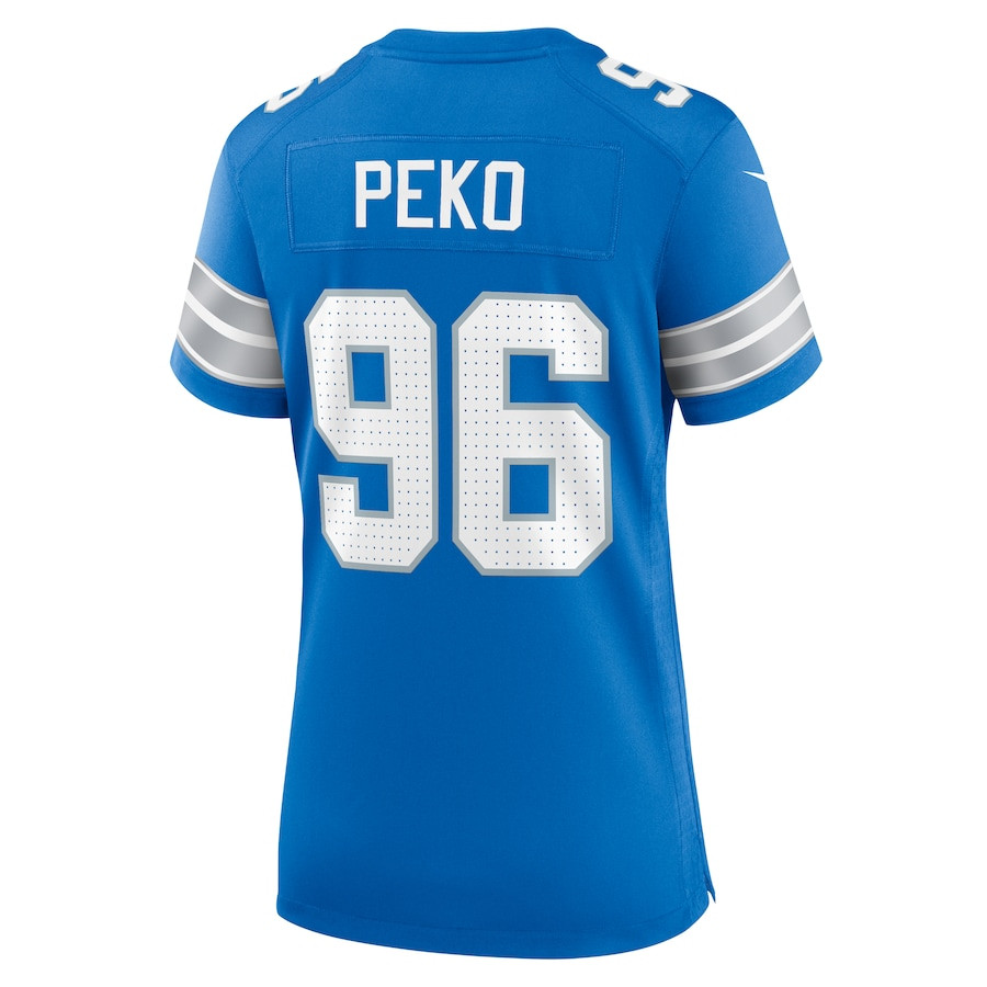 Kyle Peko 96 Detroit Lions Game Blue NFL Jersey Women's