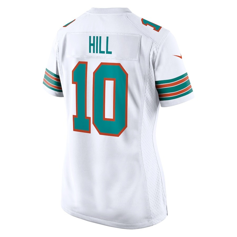 Tyreek Hill 10 Miami Dolphins Run Cheetah Run Alternate Game White NFL Jersey Women's