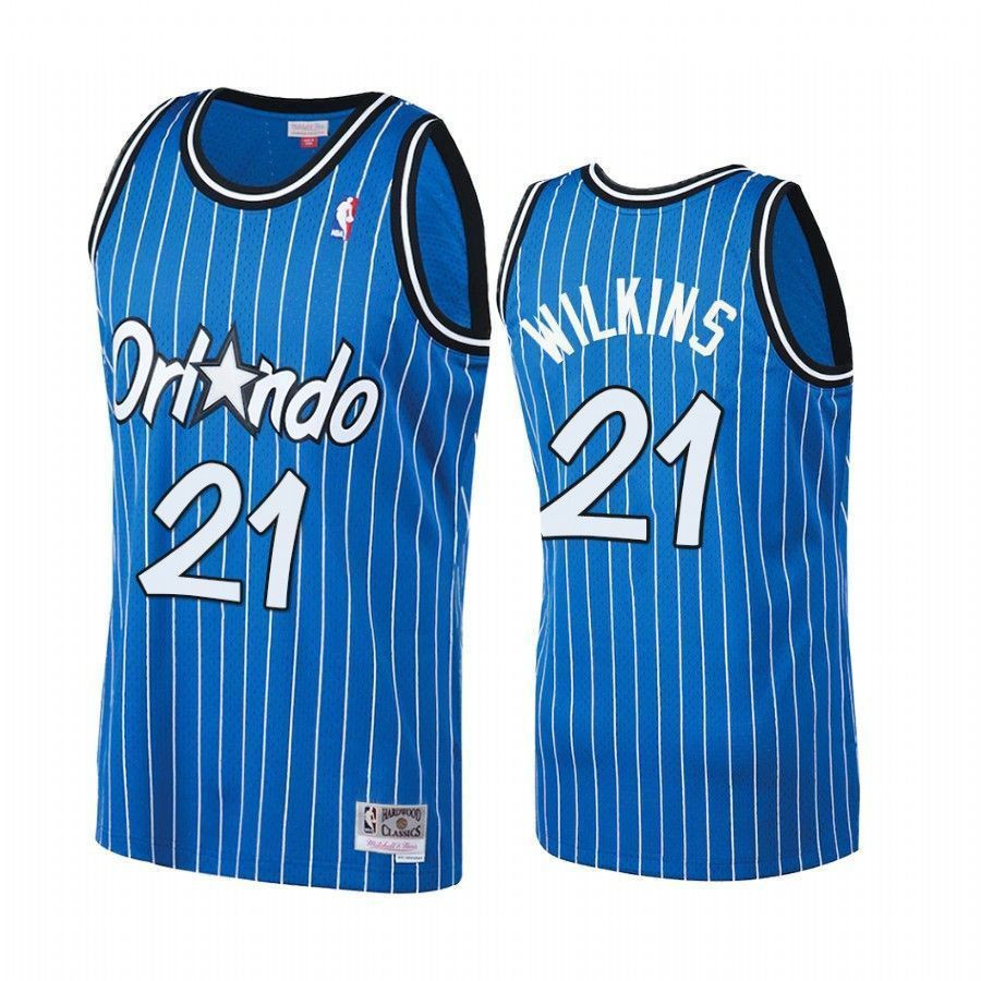 Dominique Wilkins 21 Orlando Magicc Royal Hardwood Classics NBA Jersey Men's