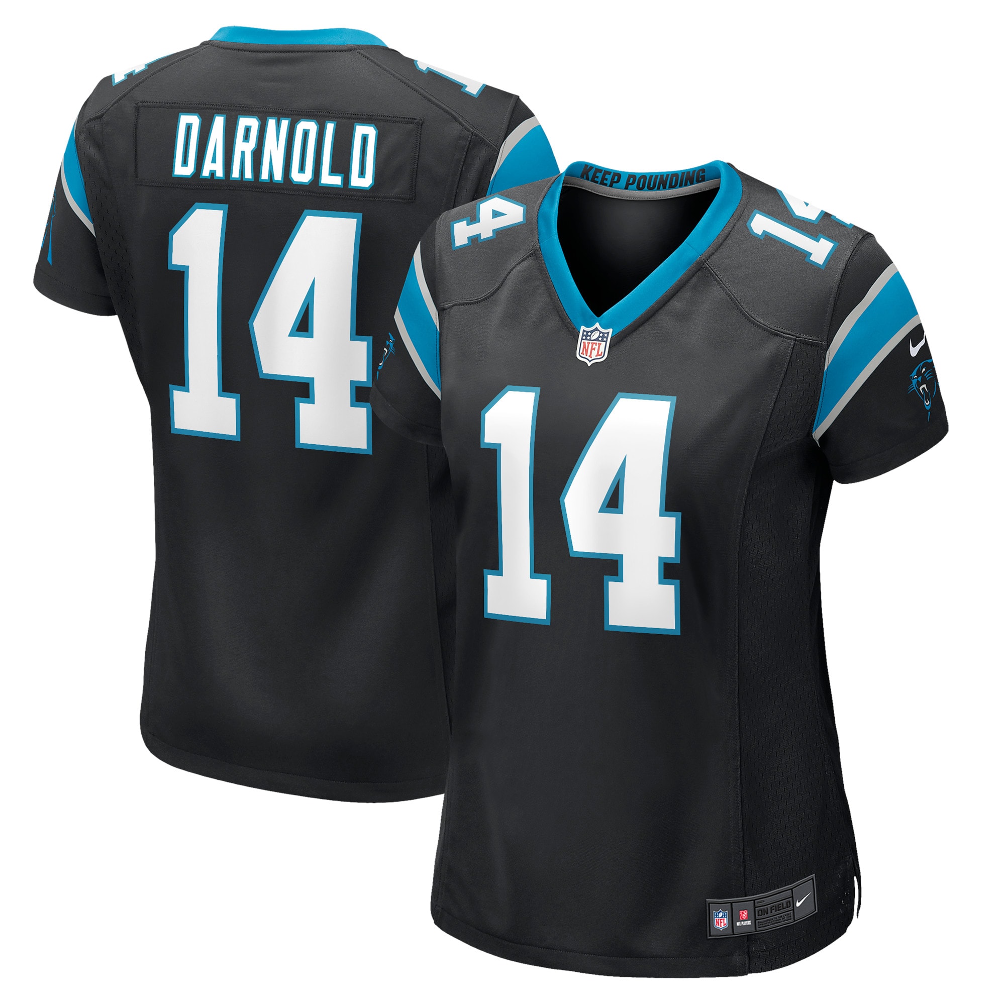 Carolina Panthers Sam Darnold Black Game NFL Jersey Women's