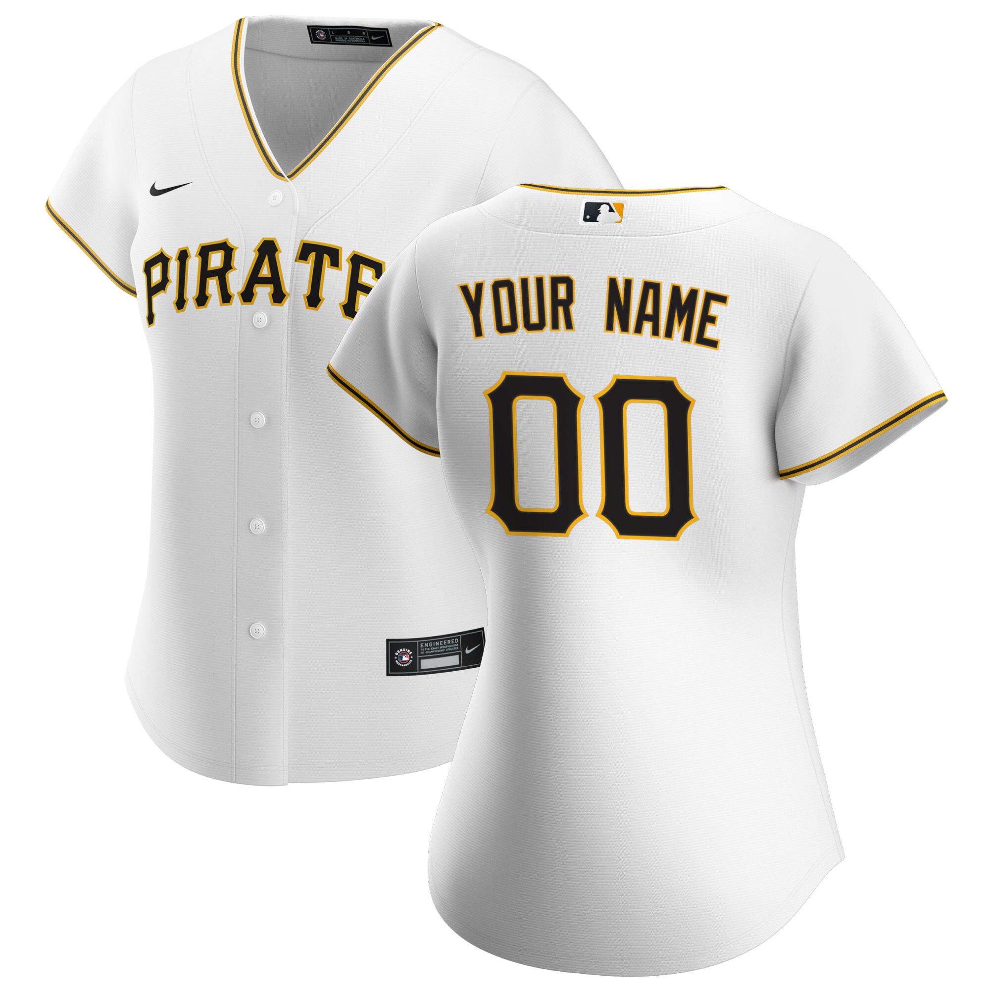 Pittsburgh Pirates White Home Custom MLB Jersey Women's