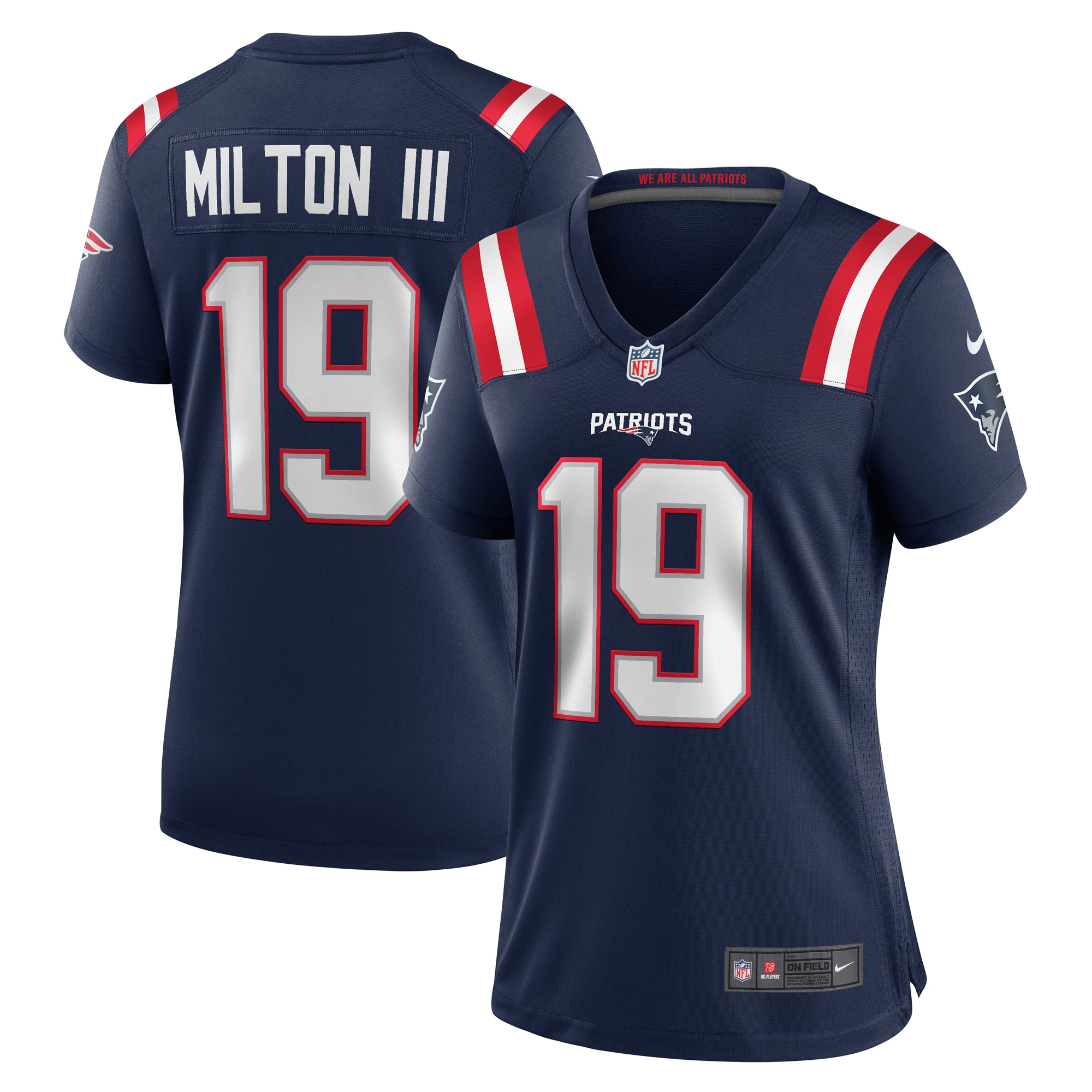 New England Patriots Joe Milton III Navy Game NFL Jersey Women's