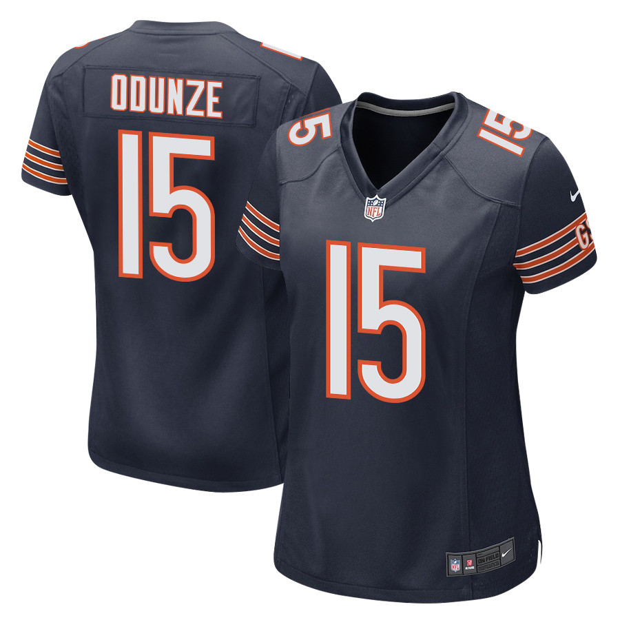 Rome Odunze 15 Chicago Bears 2024 Draft First Round Pick Player Game Navy NFL Jersey Women's