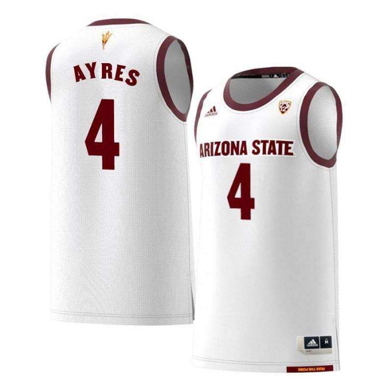 4 Jeff Ayre White Retro Arizona State Sun Devils NCAA Jersey Men's