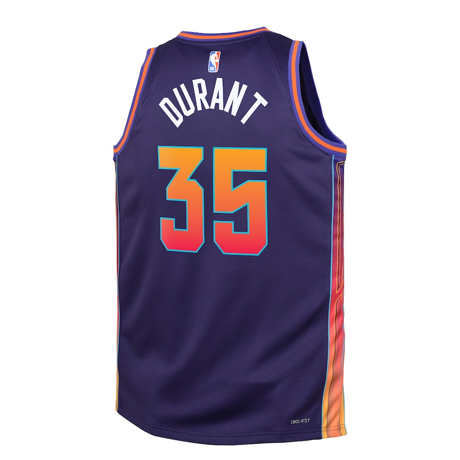 Kevin Durant 35 Phoenix Suns 2023/24 City Edition Swingma Purple NBA Jersey Youth