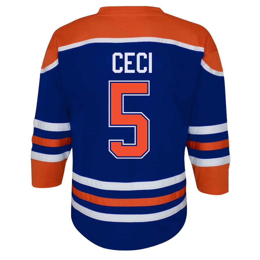 Cody Ceci 5 Edmonton Oilers 2024 STANLEY CUP Final Home Royal NHL Jersey Youth