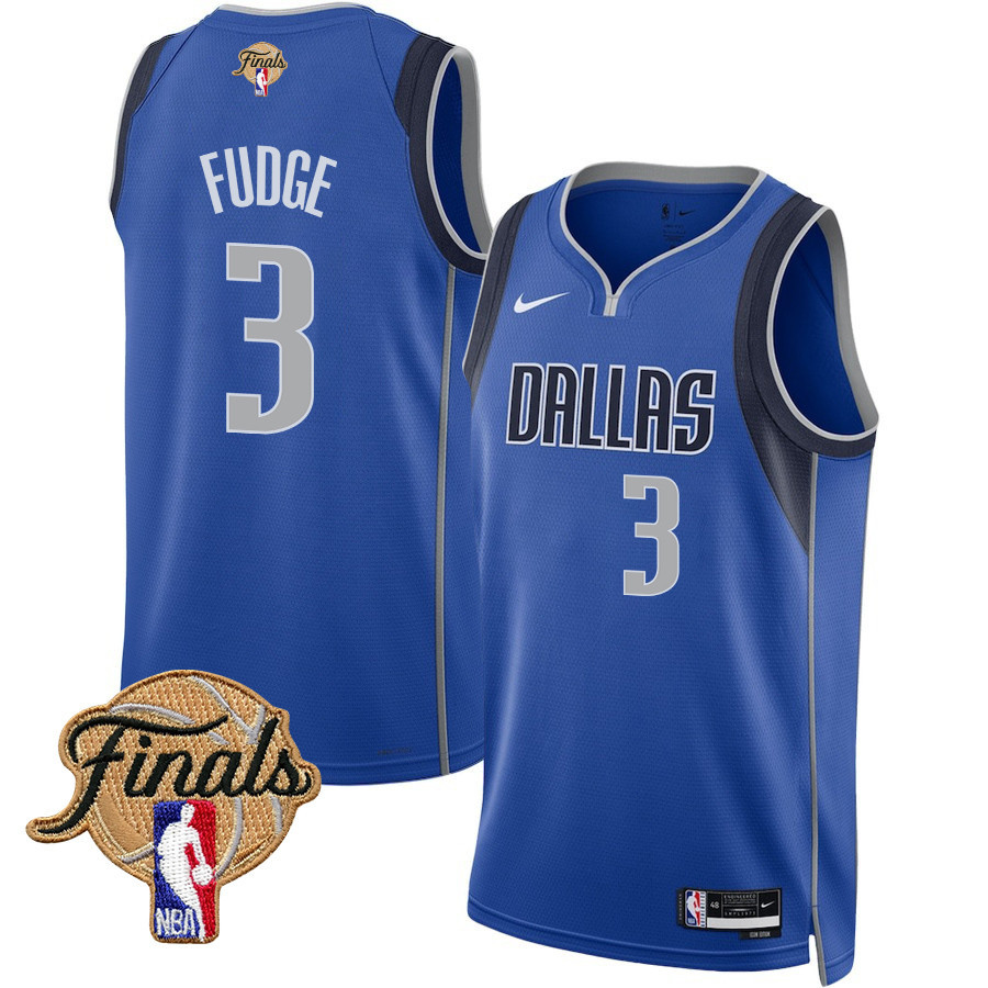 Alex Fudge 3 Dallas Mavericks 2024 FINALS PATCH Swingman Icon Edition Blue NBA Jersey Men's