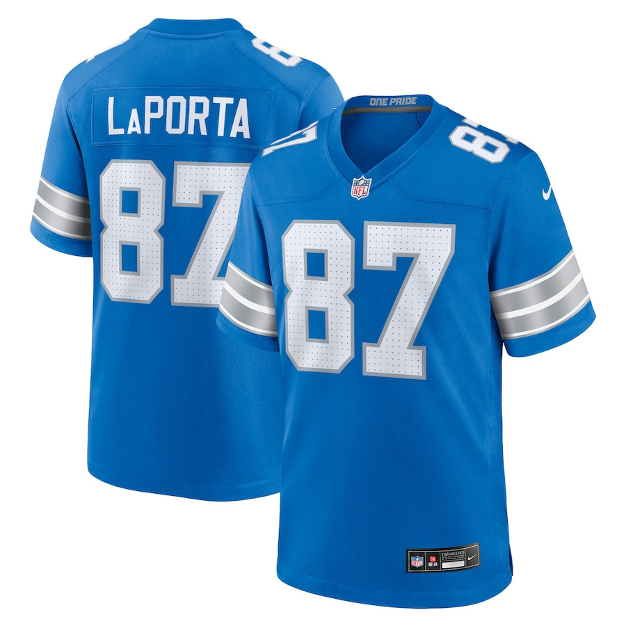 Sam LaPorta 87 Detroit Lions Game Blue NFL Jersey Men's