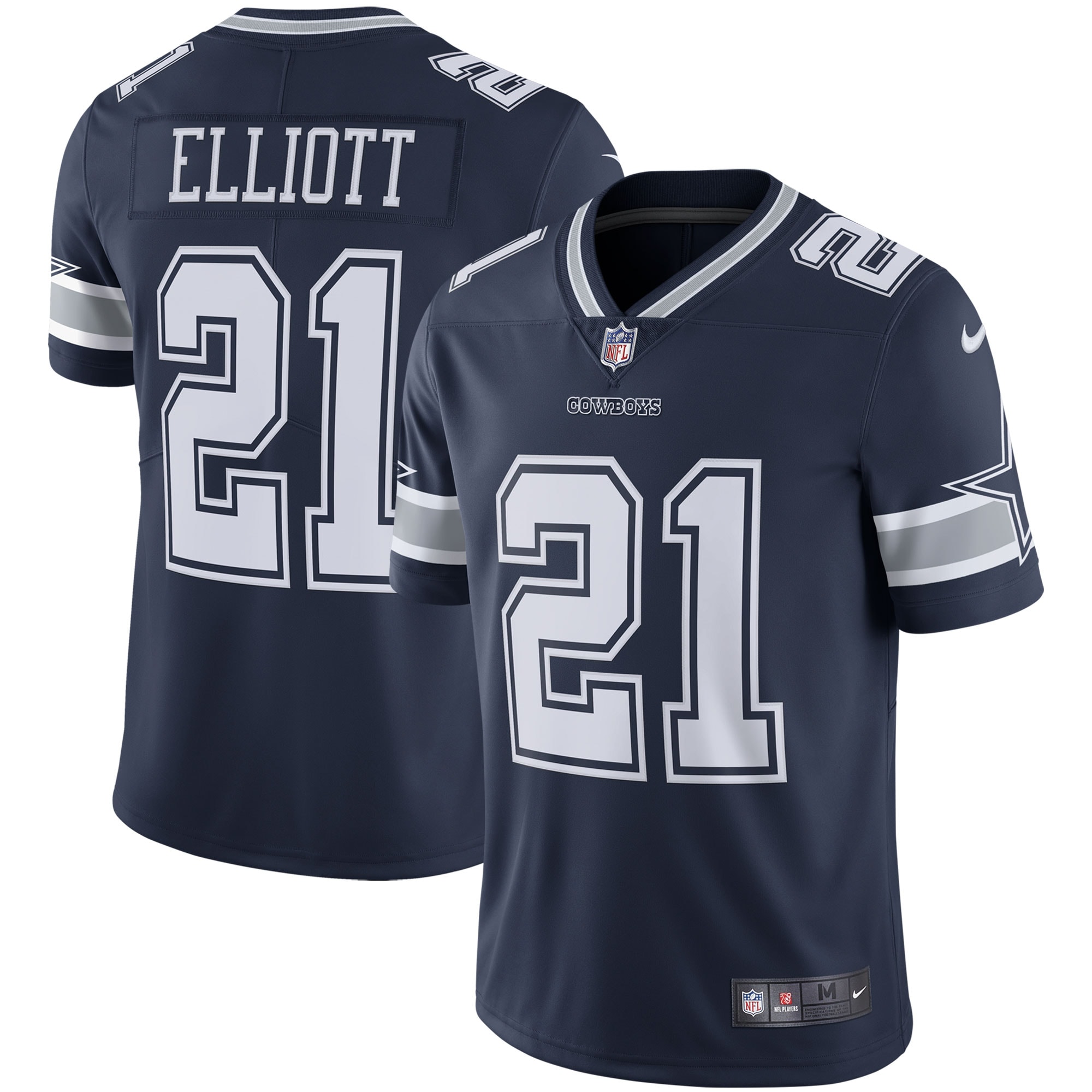 Dallas Cowboys Ezekiel Elliott Navy Vapor Limited NFL Jersey Men's