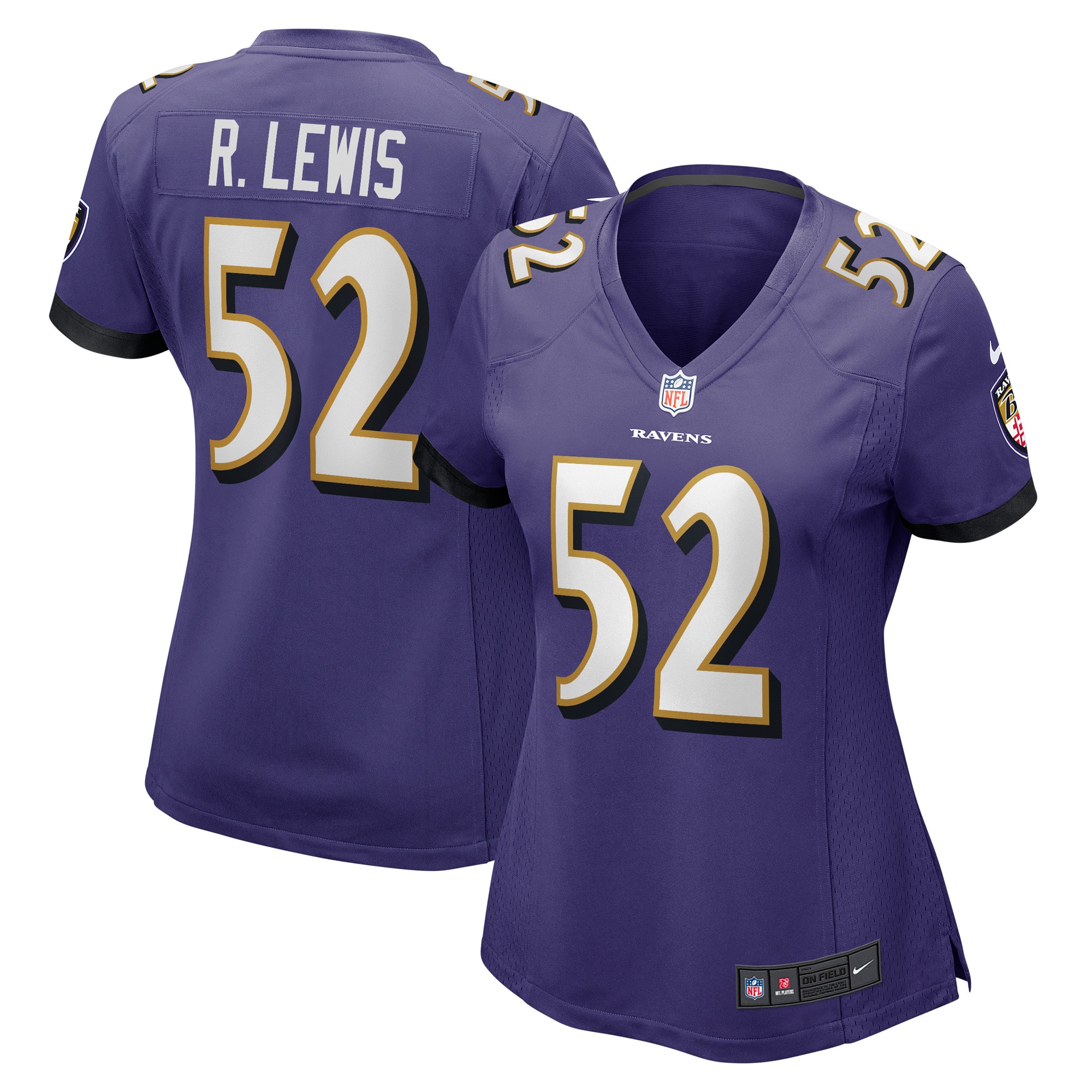 Baltimore Ravens Ray Lewis Purple Retired Player NFL Jersey Women's