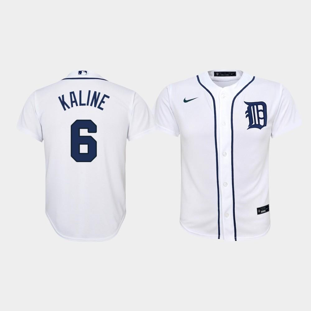 Detroit Tigers 6 Al Kaline Home White MLB Jersey Youth