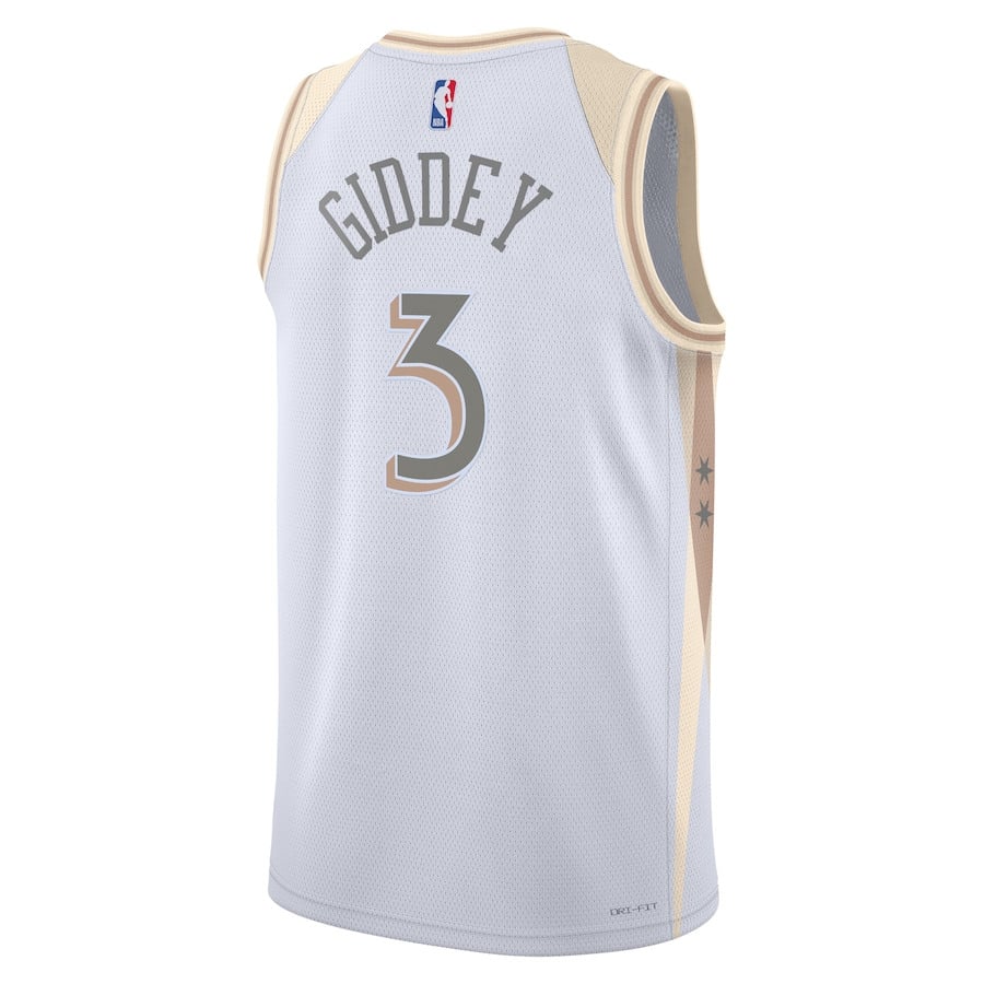 Josh Giddey 3 Chicago Bulls Unisex 2024/25 Swingman Player City Editio White NBA Jersey Unisex