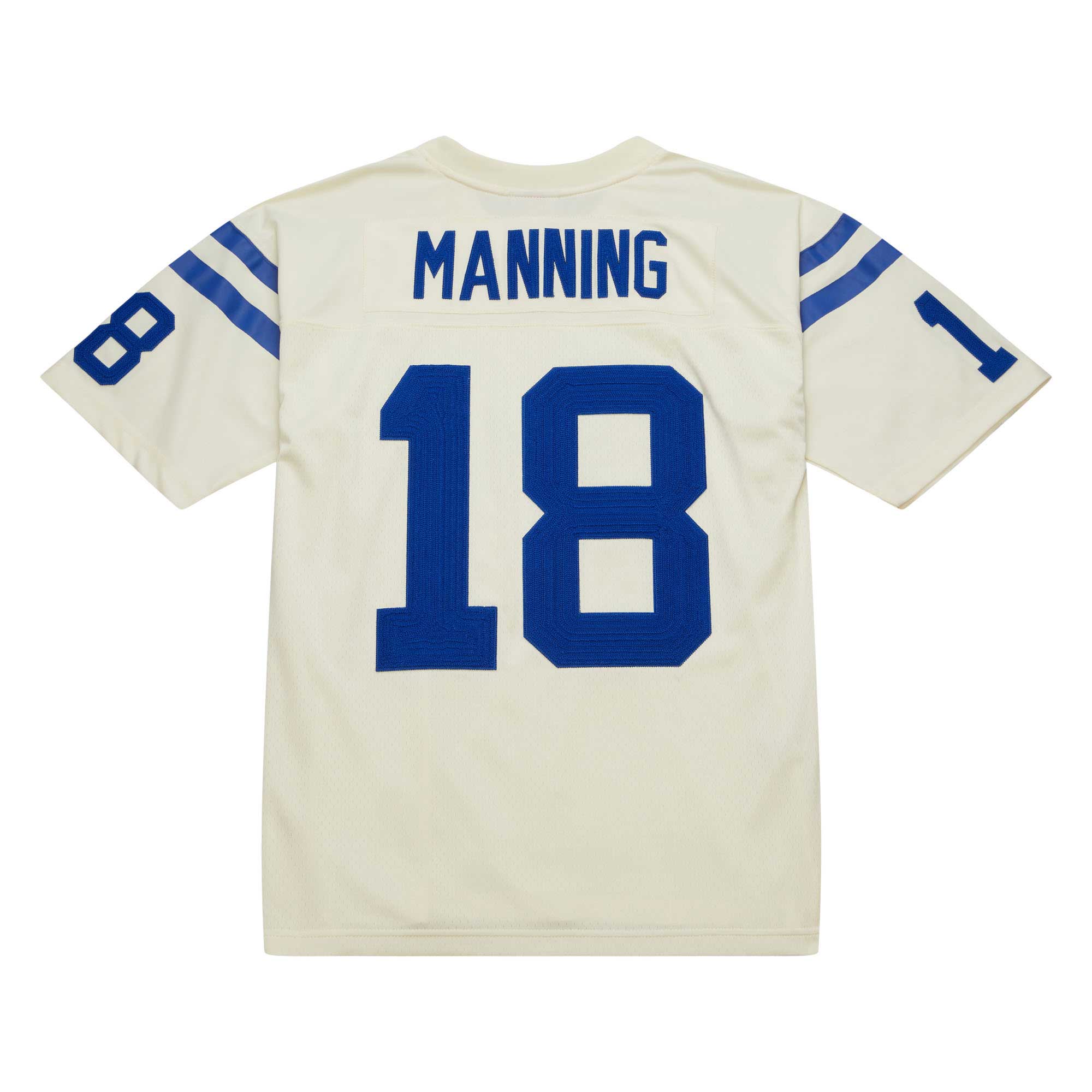 Indianapolis Colts Peyton Manning Mitchell Ness Cream Chainstitch Legacy NFL Jersey Men's