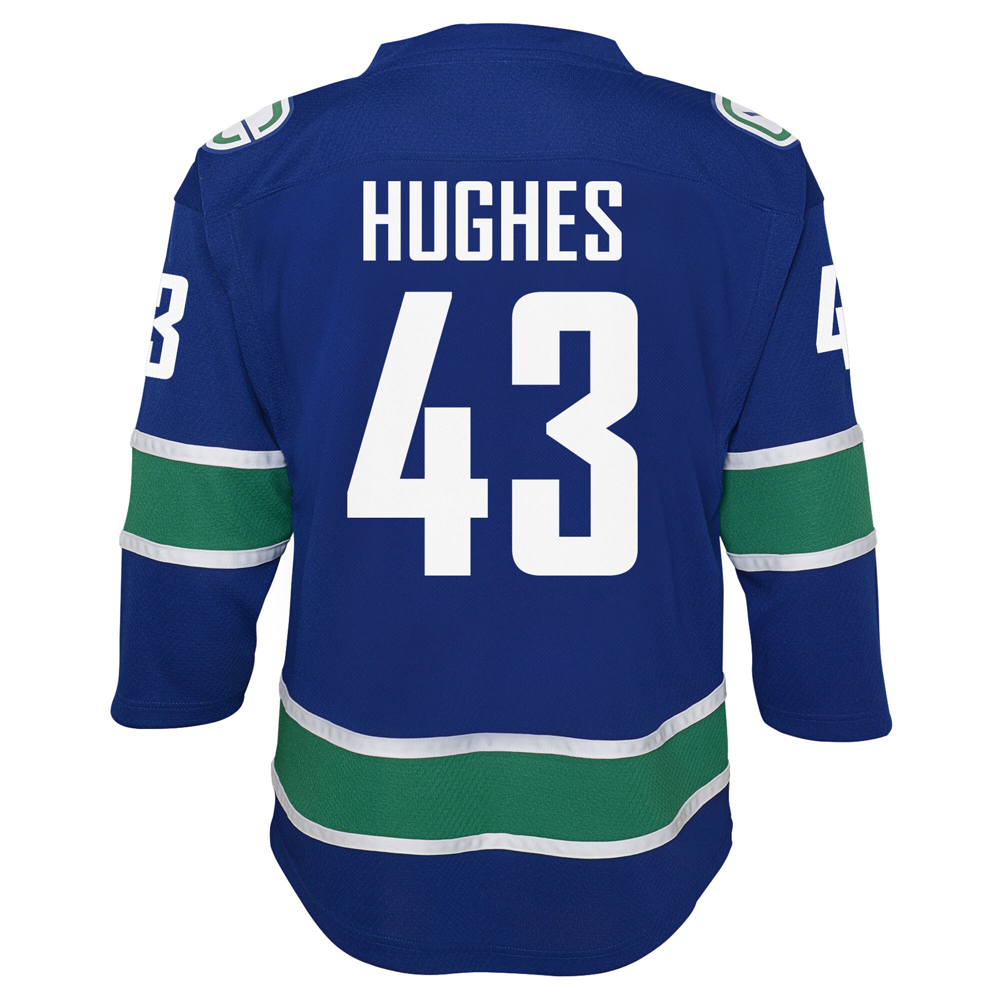 Vancouver Canucks Quinn Hughes Blue Alternate Player NHL Jersey Youth