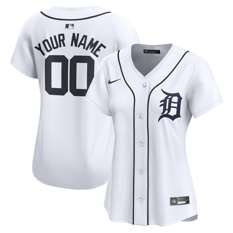 Detroit Tigers Women's Home Limited Custom Jersey White