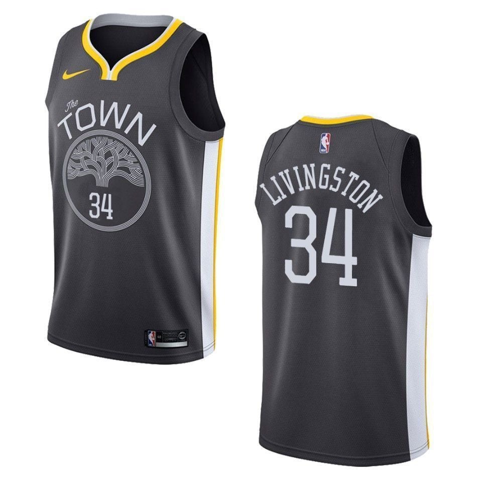 Golden State Warriors 34 Shaun Livingston Statement Swingman Black NBA Jersey Men's