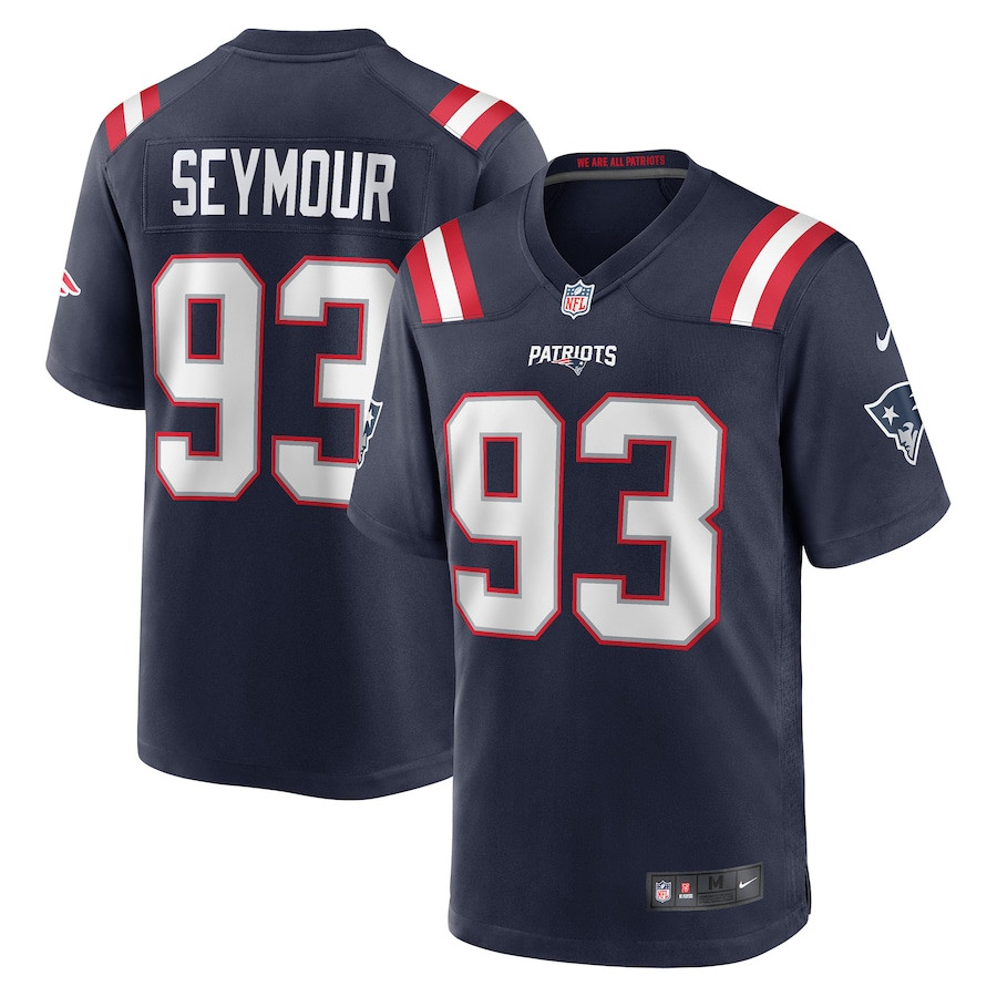 Richard Seymour 93 New England Patriots Retired Game Navy NFL Jersey Men's