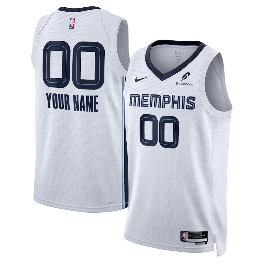 Memphis Grizzlies Unisex Custom Swingman Badge Association Editio White NBA Jersey Unisex