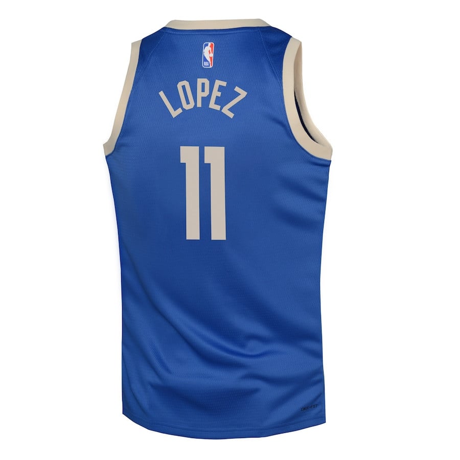 Brook Lopez 11 Milwaukee Bucks 2024/25 Swingman Playe City Edition Royal NBA Jersey Youth