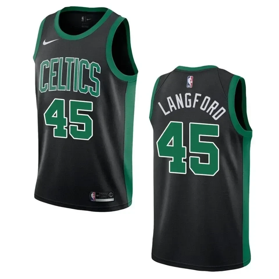 Boston Celtics 45 Romeo Langford Statement Swingman Black NBA Jersey Men's