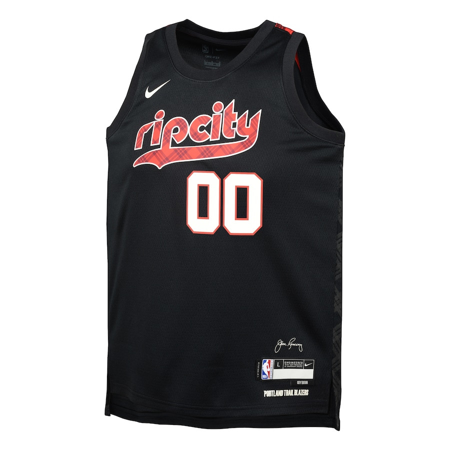 Portland Trail Blazers 2023/24 City Edition Swingman Custom Black NBA Jersey Youth