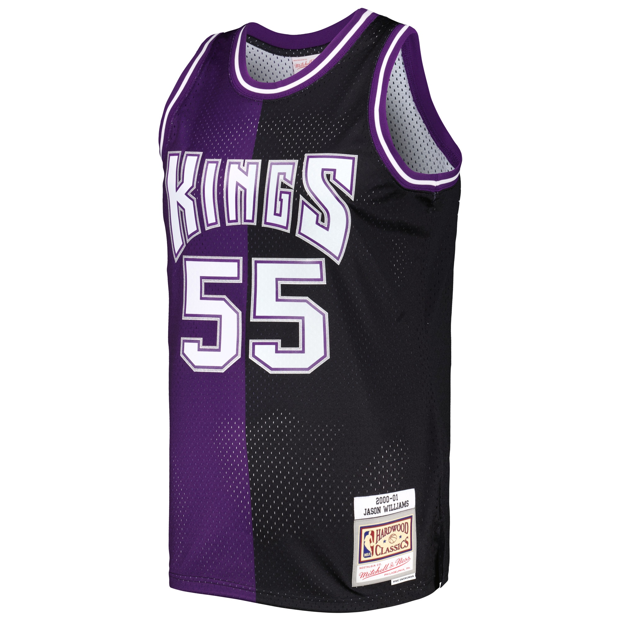Mitchell Ness Jason Williams Purple/Black Sacramento Kings Hardwood Classics 2000/01 Split Swingman NBA Jersey Men's