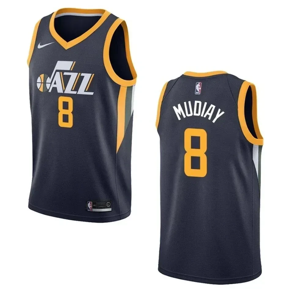 Utah Jazz 8 Emmanuel Mudiay Icon Swingman Navy NBA Jersey Men's