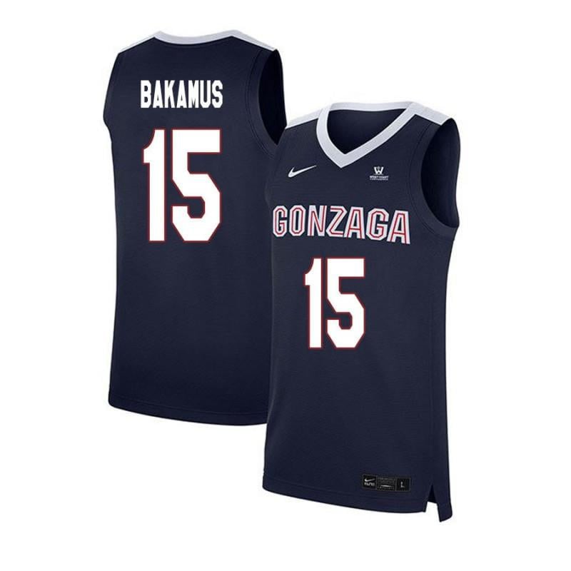 15 Rem Bakamus Navy Elite Gonzaga Bulldogs NCAA Jersey Men's