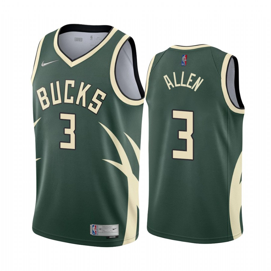 George Hill 3 Milwaukee Bucks Earned Edition Green NBA Jersey Men's