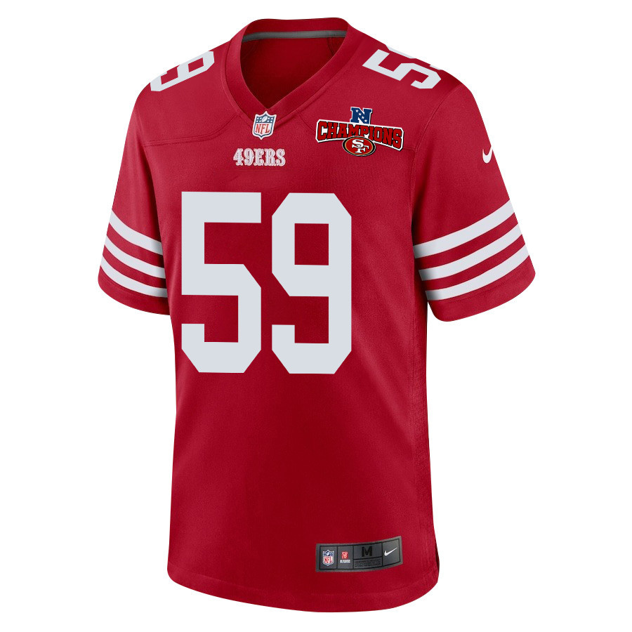 Curtis Robinson 59 San Francisco 49ers NFC Champions Patch Game Scarlet NFL Jersey Men's