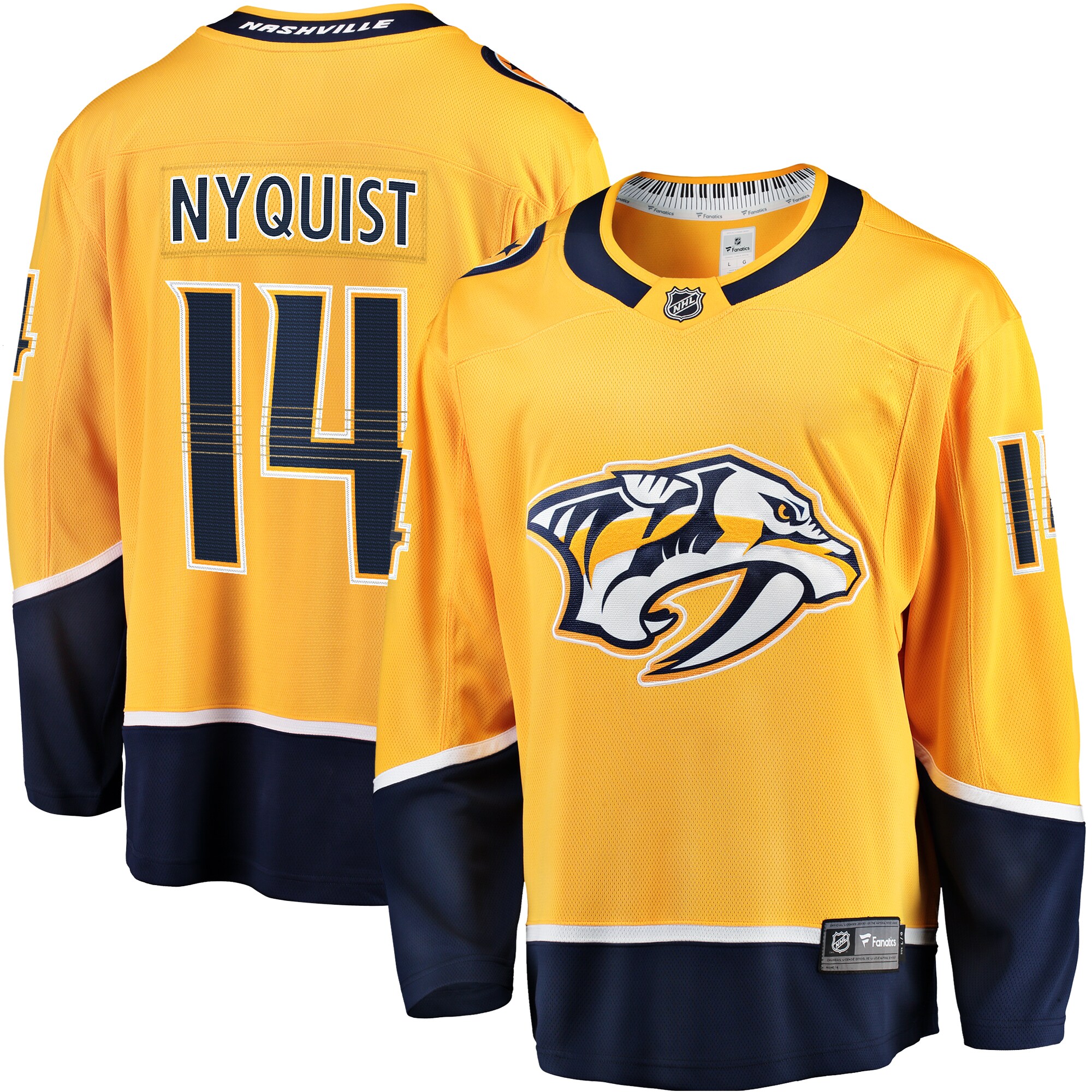 Nashville Predators Gustav Nyquist Gold Home Breakaway NHL Jersey Men's