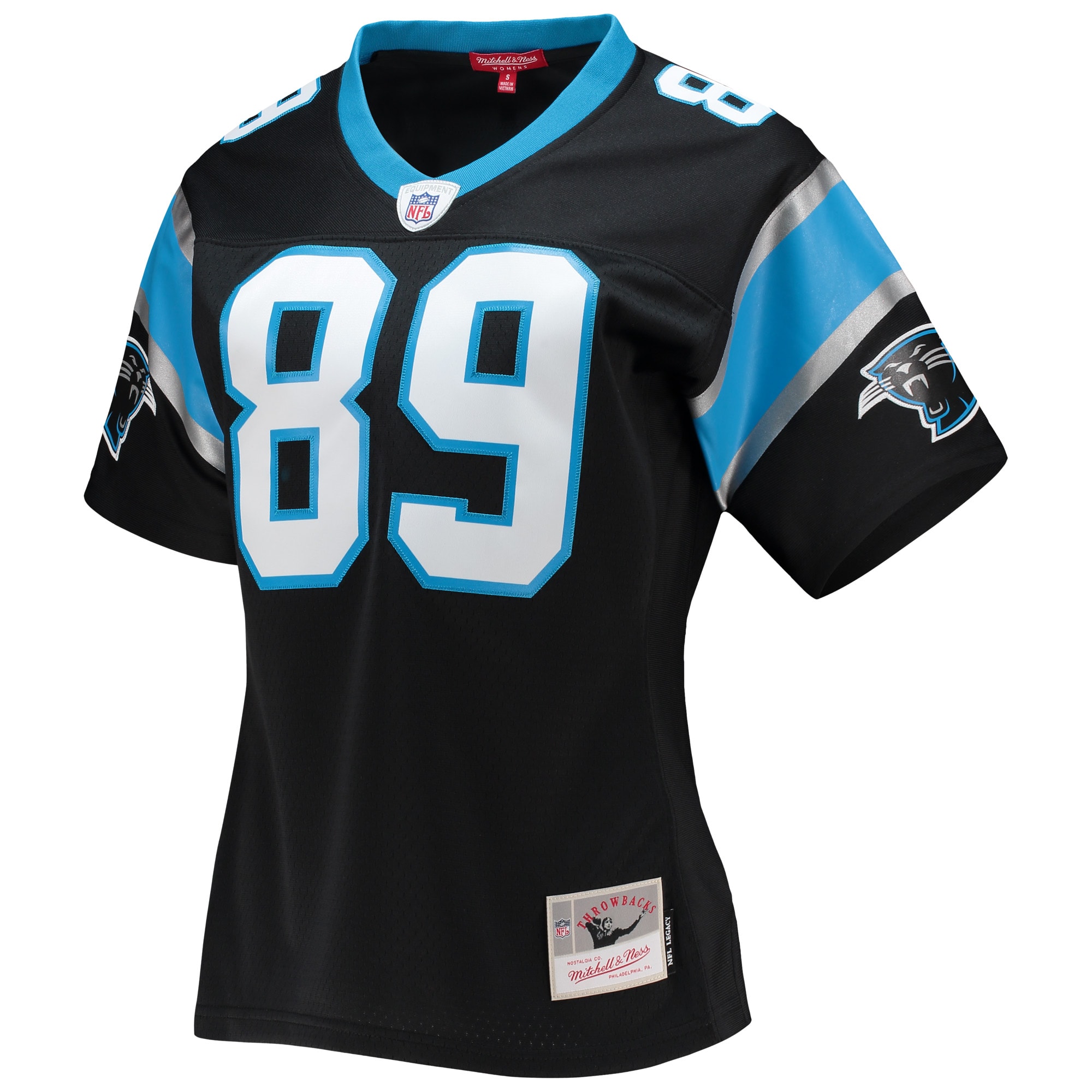 Carolina Panthers Steve Smith Mitchell Ness Black Legacy Player NFL Jersey Women's