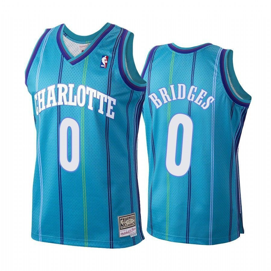 Miles Bridges 0 Charlotte Hornets Hardwood Classics Teal NBA Jersey Men's