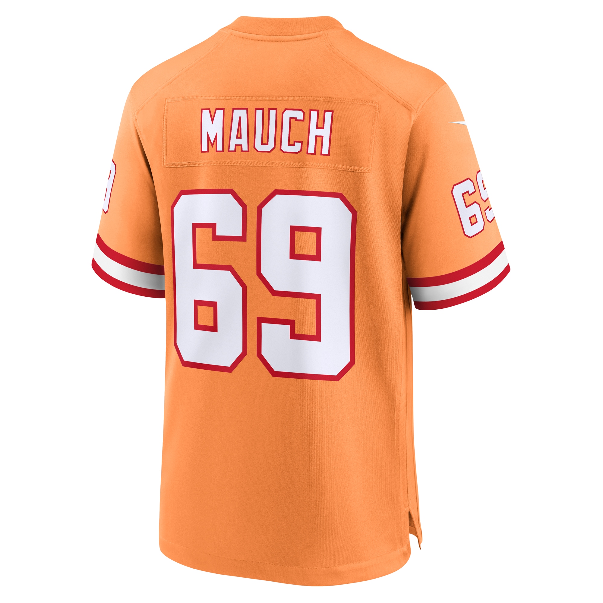 Tampa Bay Buccaneers Cody Mauch Orange Throwback Game NFL Jersey Men's