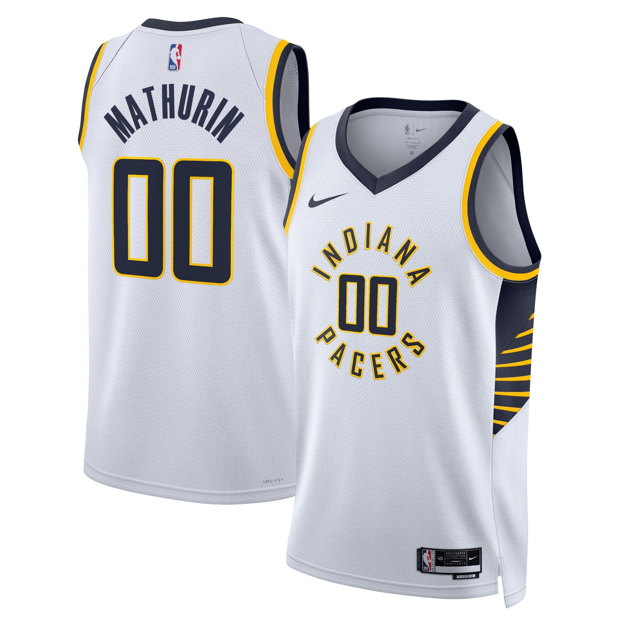 Bennedict Mathurin 00 Indiana Pacers 2023/24 Association Edition Swingman White NBA Jersey Men's