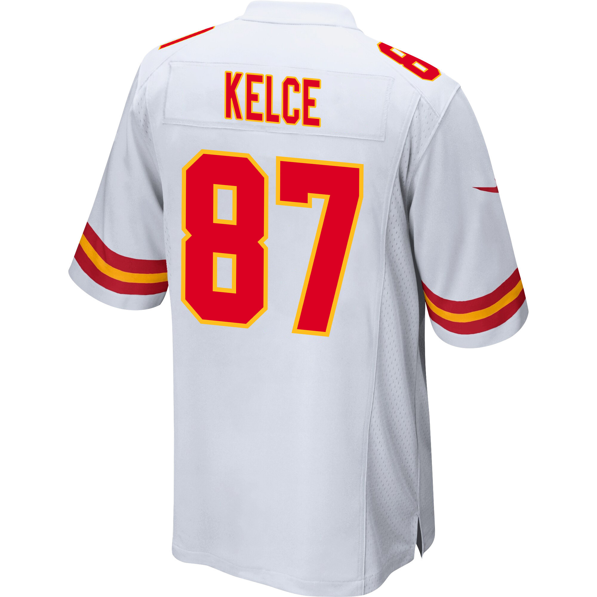 Travis Kelce 87 Kansas City Chiefs Super Bowl LVIII Champions 4X Game White NFL Jersey Men's
